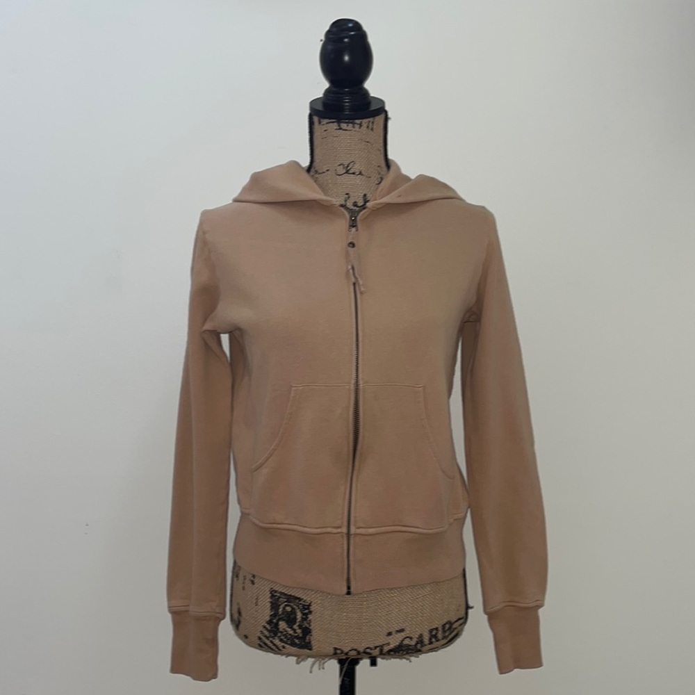 MNG Tan Full Zip Cotton Hoodie